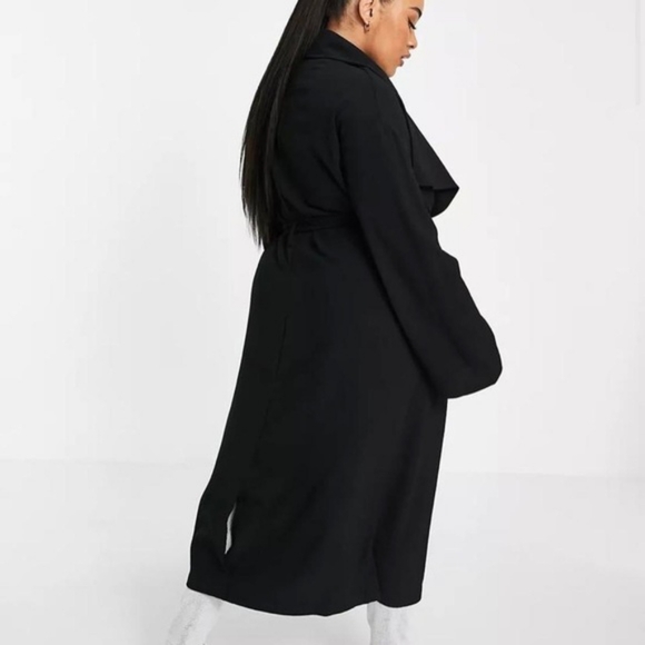 ASOS Plus Waterfall Black Duster Coat in Size US 20 - Picture 2 of 4